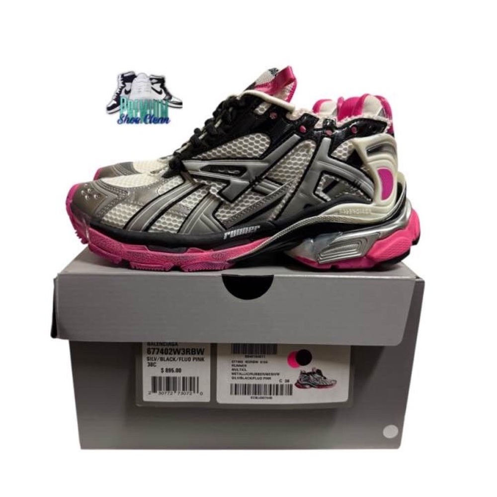 Balenciaga Runner Track Low Top Platform Sneakers Pink Gray - US 8 WMNS Grey